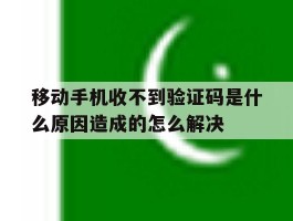 移动手机收不到验证码是什么原因造成的怎么解决的简单介绍