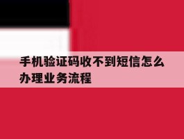 包含手机验证码收不到短信怎么办理业务流程的词条