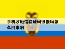 手机收短信验证码很慢吗怎么回事啊