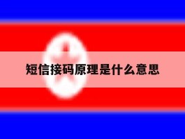 短信接码原理是什么意思