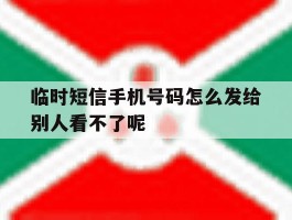 包含临时短信手机号码怎么发给别人看不了呢的词条