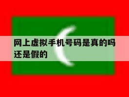 网上虚拟手机号码是真的吗还是假的