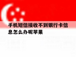 包含手机短信接收不到银行卡信息怎么办呢苹果的词条
